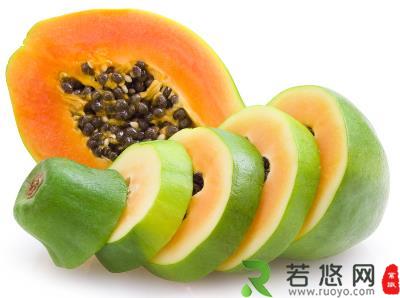 木瓜的功效与作用：木瓜能清心润肺健脾消食